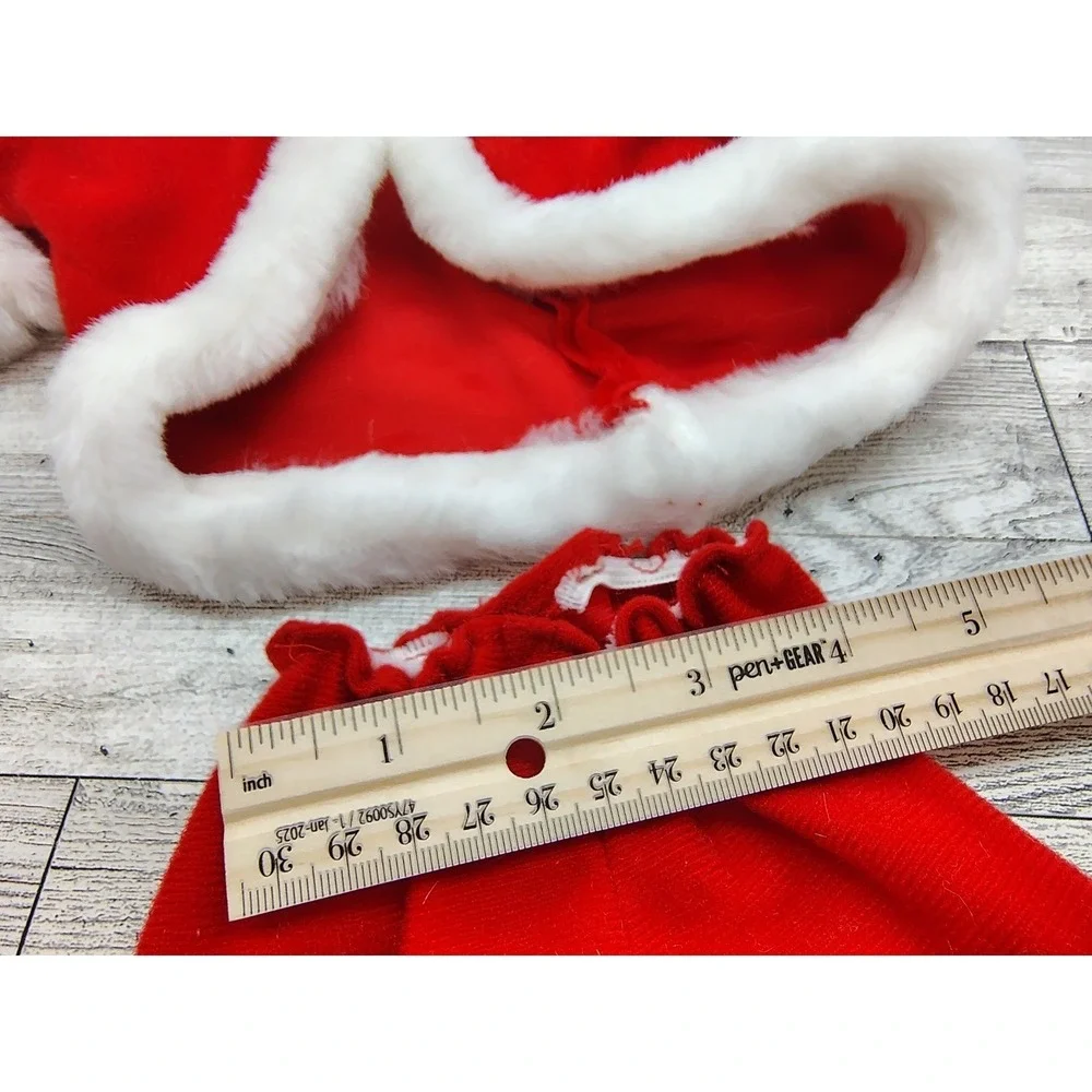 Doll Santa Costume Set • Christmas Holiday Outfit‎ • Red White Festive Clothes - Picture 5 of 9